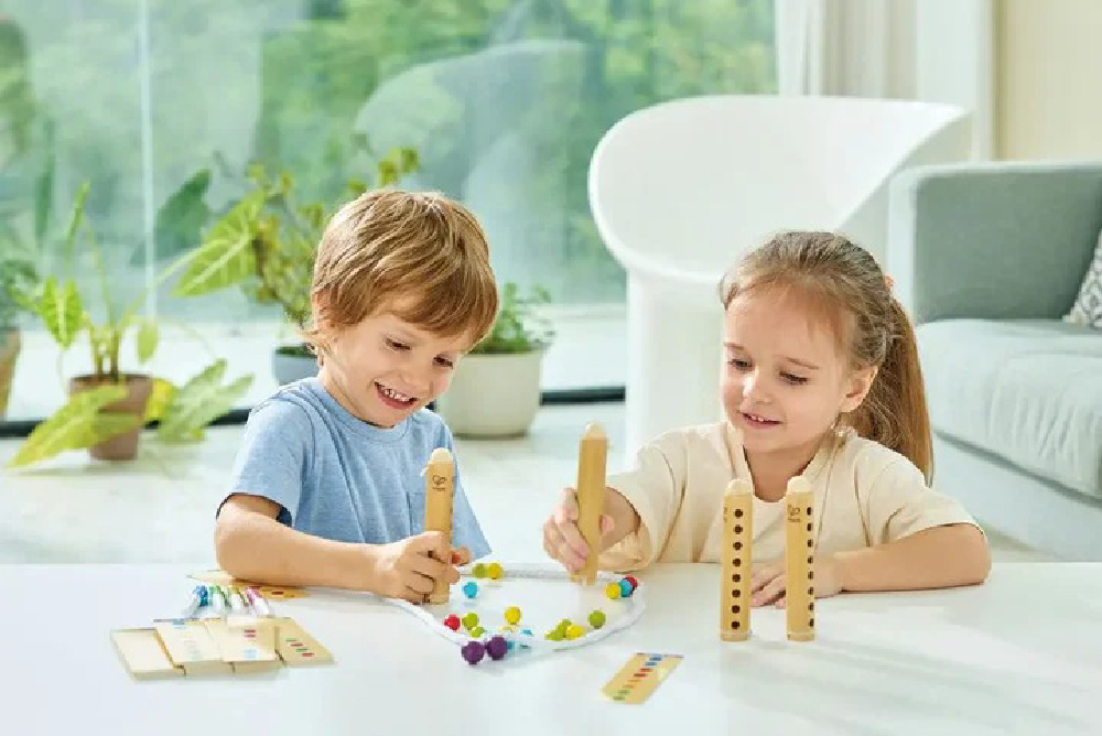 德國 Hape 竹筒彩珠-彩珠收集比賽